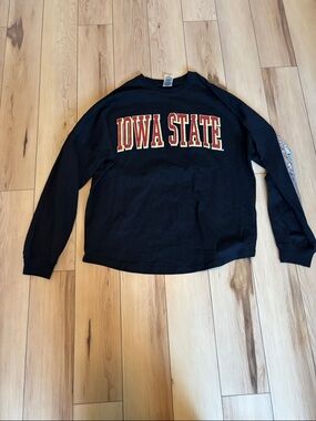 Iowa State Black Crewneck Sweatshirt with Red & Gold Lettering